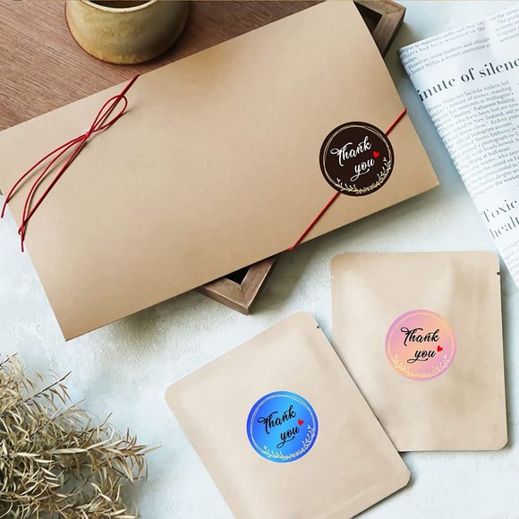 3/$15 NWT 50 ct Thank You Round Labels 1.5" Office Mail STICKERS SHIP MAIL - Picture 3 of 6